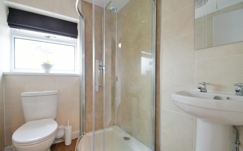 Walk-in shower at holiday cottage