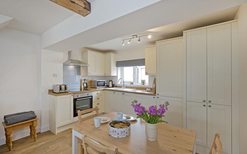 Modern kitchen with dishwasher at North Yorkshire holiday cottage